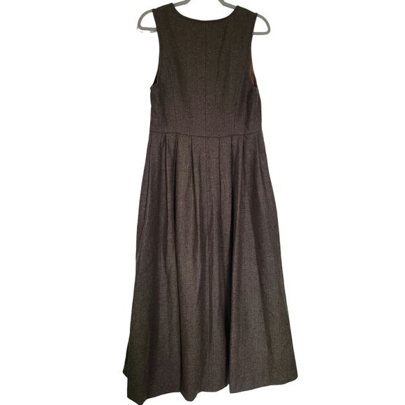Linennaive DARK AMBER 11 ACADEMIA WOOL MIDI DRESS Size Small NWT - Picture 7 of 9